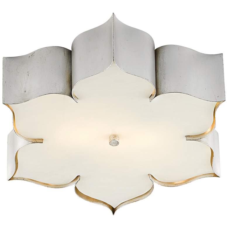 Image 2 Grand Lotus 19"W Contemporary Silver Leaf LED Ceiling Light