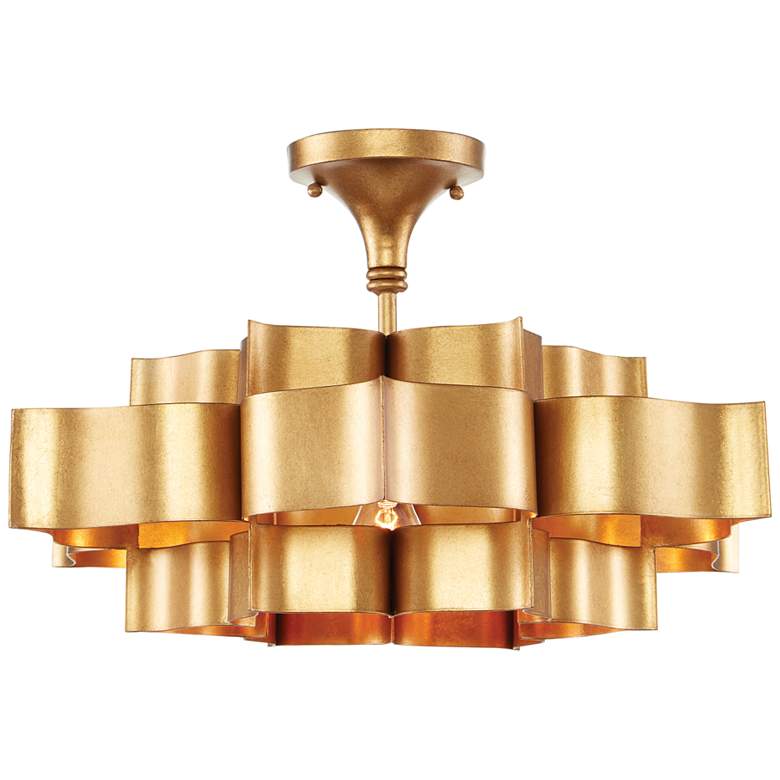 Image 5 Grand Lotus 20 1/4" Wide Antique Gold Leaf Pendant Light more views