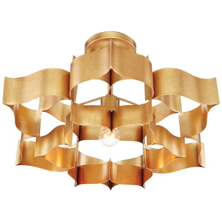 Image 6 Grand Lotus 20 1/4" Wide Antique Gold Leaf Pendant Light more views