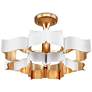 2_Grand Lotus 20 1/4" Wide Gold Leaf and White Ceiling Light