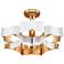 Grand Lotus 20 1/4" Wide Gold Leaf and White Ceiling Light