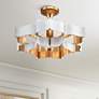 1_Grand Lotus 20 1/4" Wide Gold Leaf and White Ceiling Light