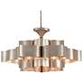 2_Grand Lotus 30"W Contemporary Silver Leaf 6-Light Chandelier