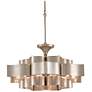 3_Grand Lotus 30"W Contemporary Silver Leaf 6-Light Chandelier more views