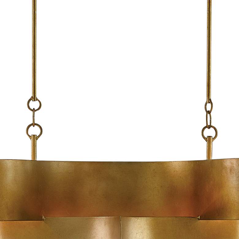 Image 3 Grand Lotus 50 1/2" Wide Antique Gold Leaf Oval Chandelier more views