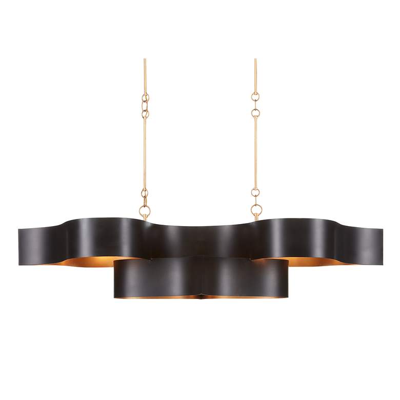 Image 1 Grand Lotus 50 1/2" Wide Black Oval 6-Light Chandelier