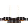1_Grand Lotus 50 1/2" Wide Black Oval 6-Light Chandelier