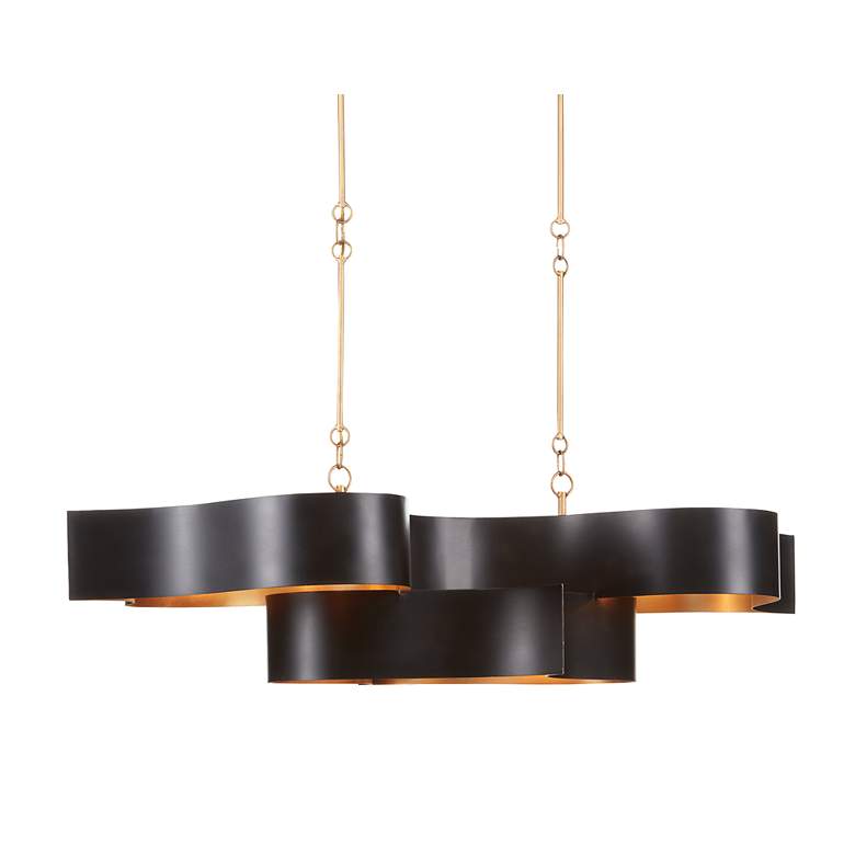 Image 3 Grand Lotus 50 1/2" Wide Black Oval 6-Light Chandelier more views