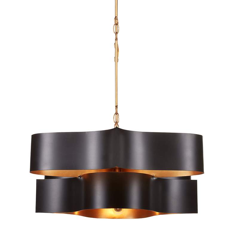 Image 4 Grand Lotus 50 1/2" Wide Black Oval 6-Light Chandelier more views