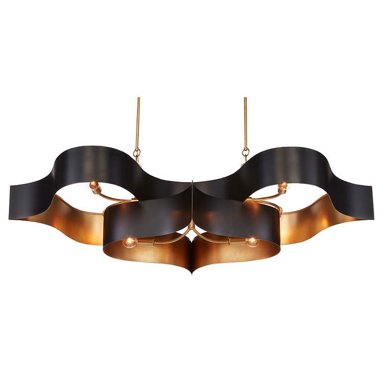Image 6 Grand Lotus 50 1/2" Wide Black Oval 6-Light Chandelier more views