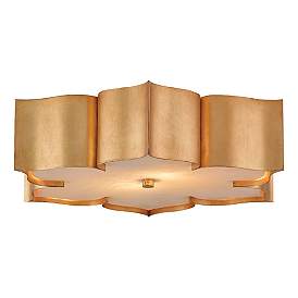 Image3 of Grand Lotus Gold Flush Mount more views