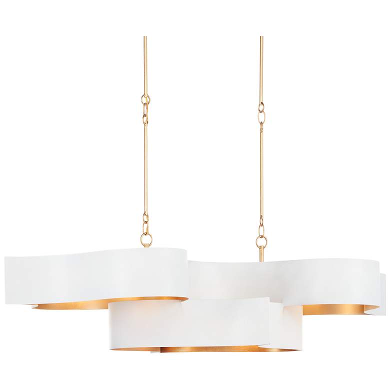 Image 2 Grand Lotus White Oval Chandelier more views