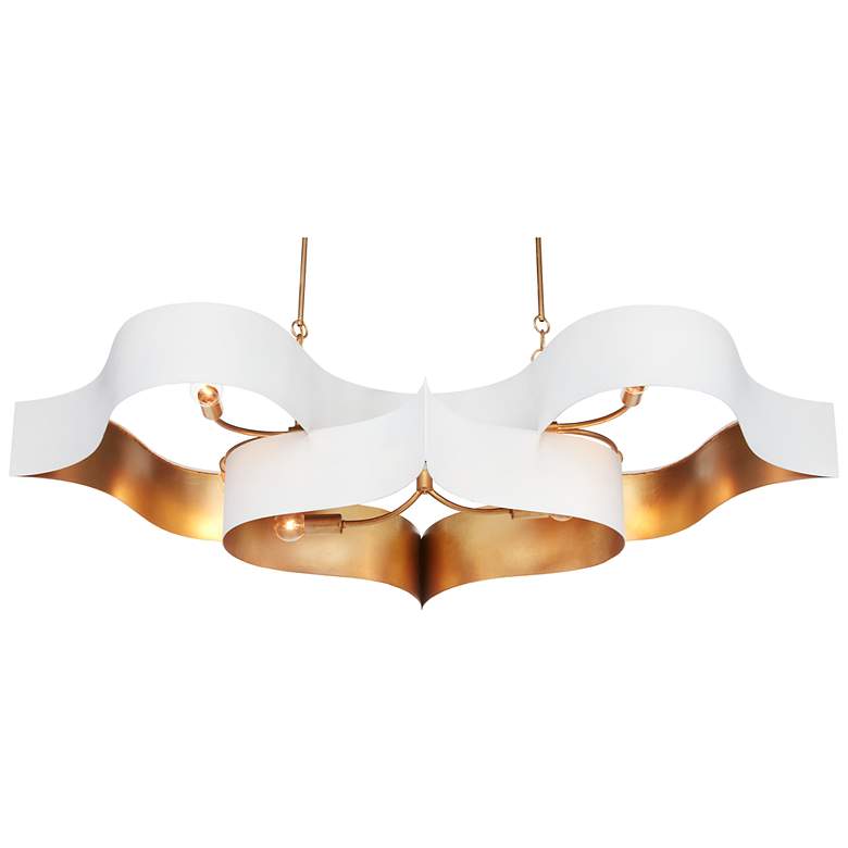 Image 4 Grand Lotus White Oval Chandelier more views
