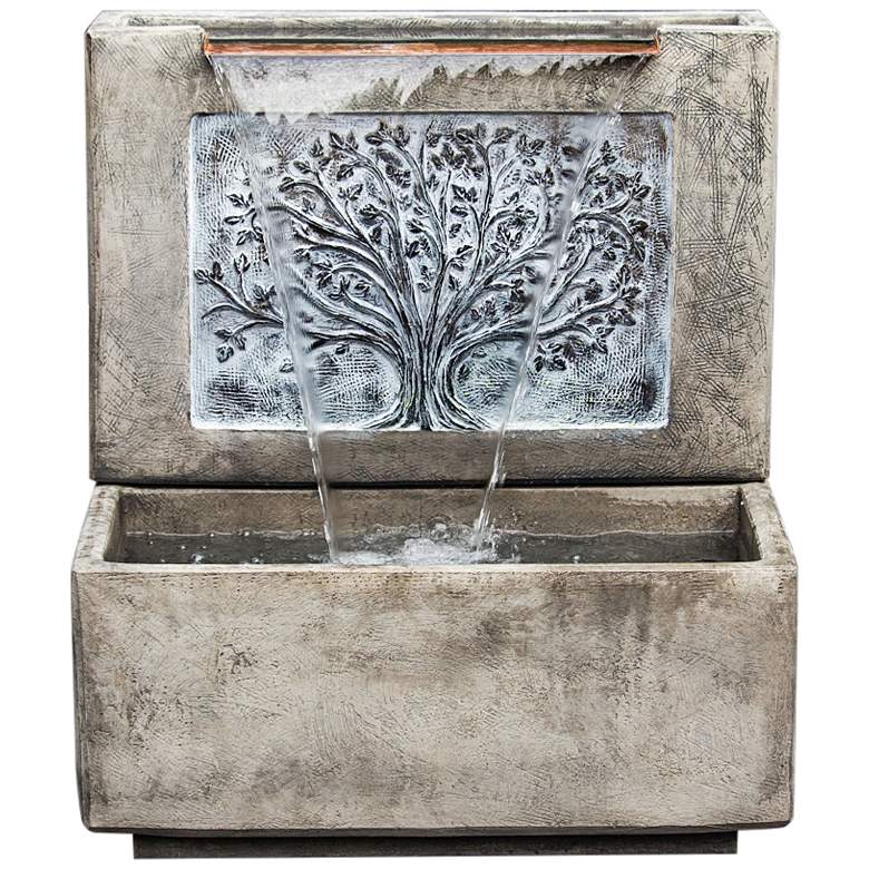 Image 2 Grand Oak 33 inch High Relic Hi-Tone LED Outdoor Wall Fountain