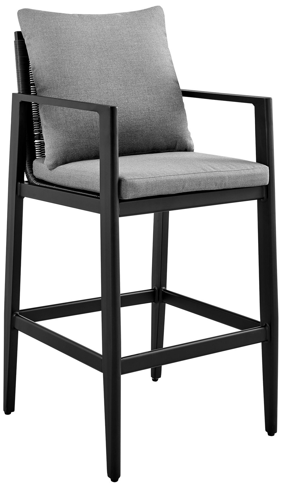 Image 3 Grand Outdoor 5-Piece Bar Table Set in Aluminum with Grey Cushions more views