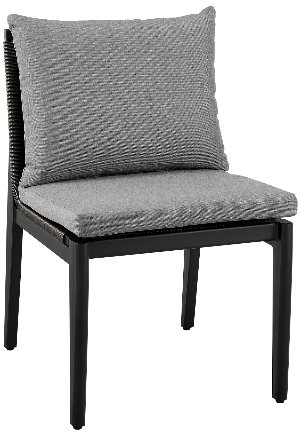 Image 2 Grand Outdoor 5-Piece Round Dining Table Set in Aluminum with Grey Cushions more views