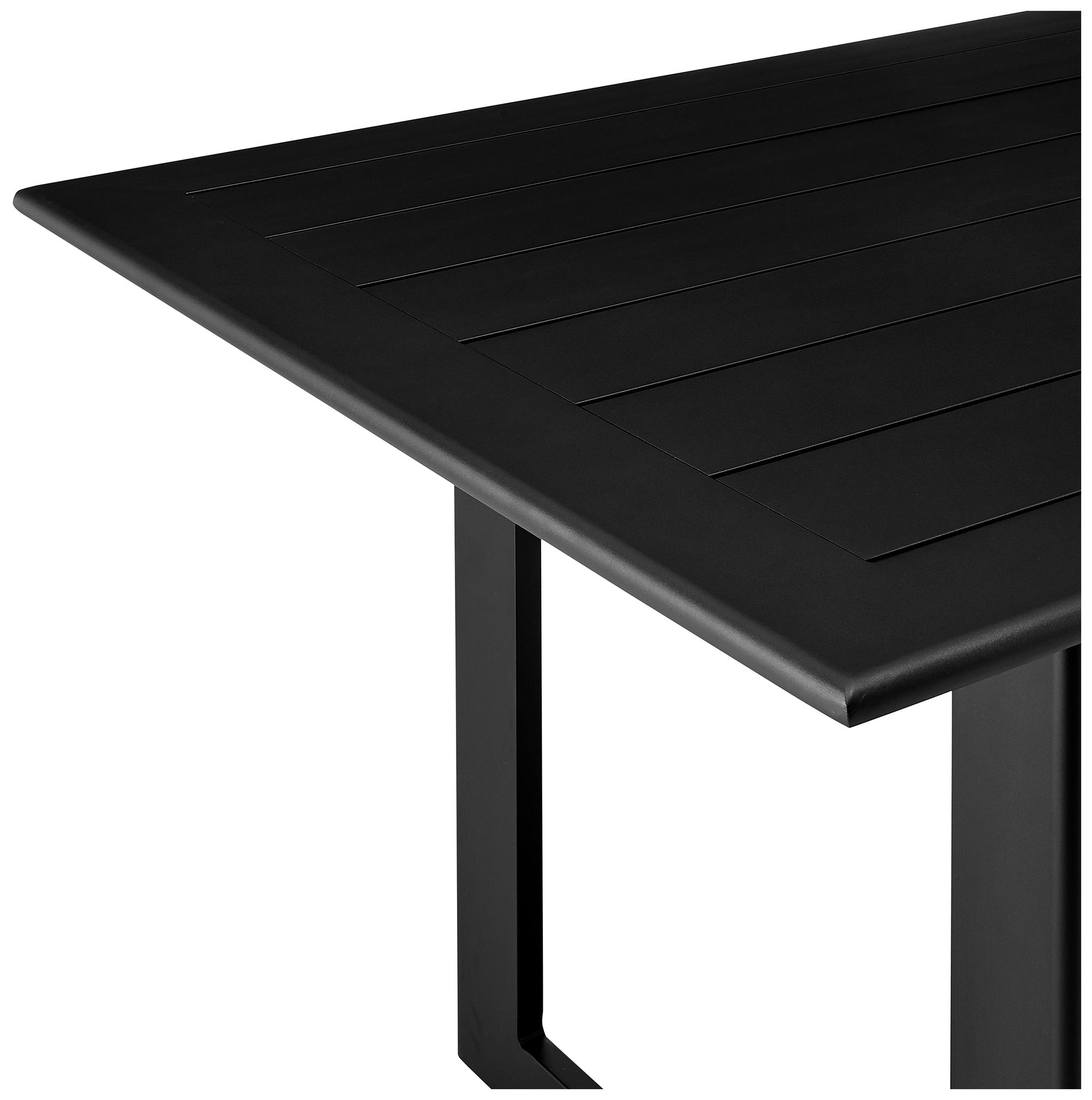 Grand Outdoor 7-Piece Dining Table Set in Aluminum with Grey Cushions