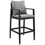 Grand Outdoor Patio Bar Stool in Aluminum with Cushions