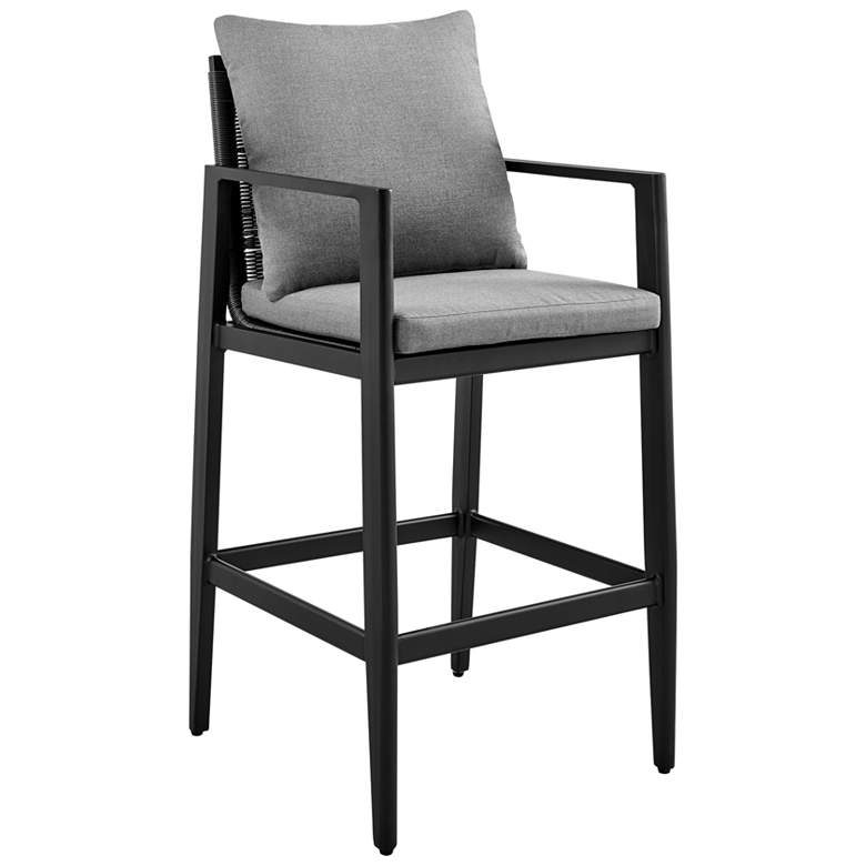 Image 1 Grand Outdoor Patio Counter Height Bar Stool in Aluminum with Cushions