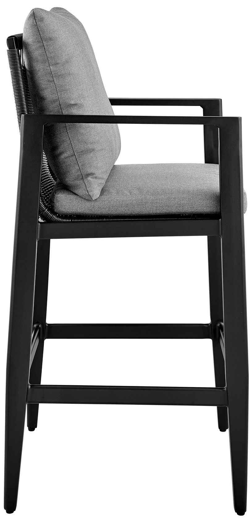 Image 4 Grand Outdoor Patio Counter Height Bar Stool in Aluminum with Cushions more views