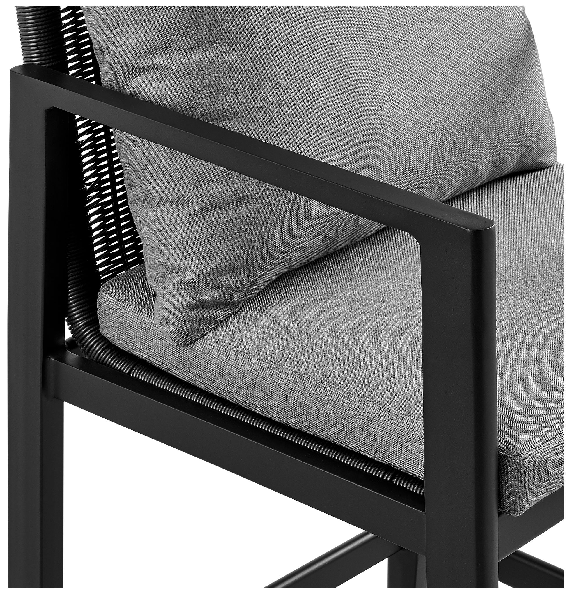 Image 7 Grand Outdoor Patio Counter Height Bar Stool in Aluminum with Cushions more views