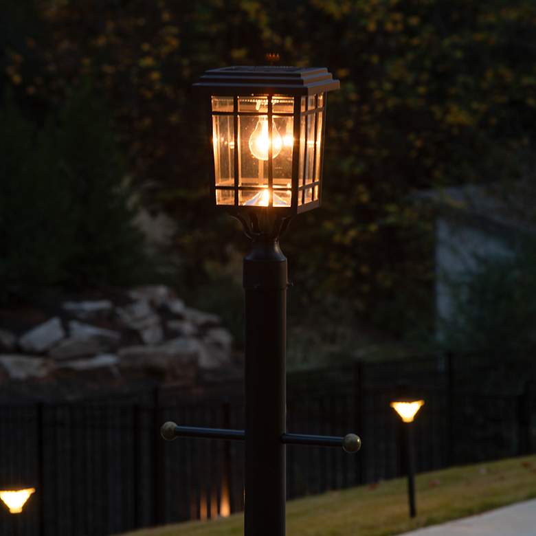 Image 4 Grand Prairie Black Solar LED Dusk to Dawn Outdoor Light more views