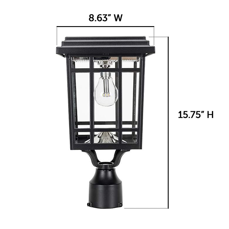 Image 6 Grand Prairie Black Solar LED Dusk to Dawn Outdoor Light more views
