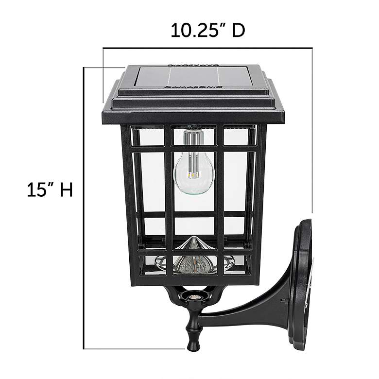 Image 7 Grand Prairie Black Solar LED Dusk to Dawn Outdoor Light more views