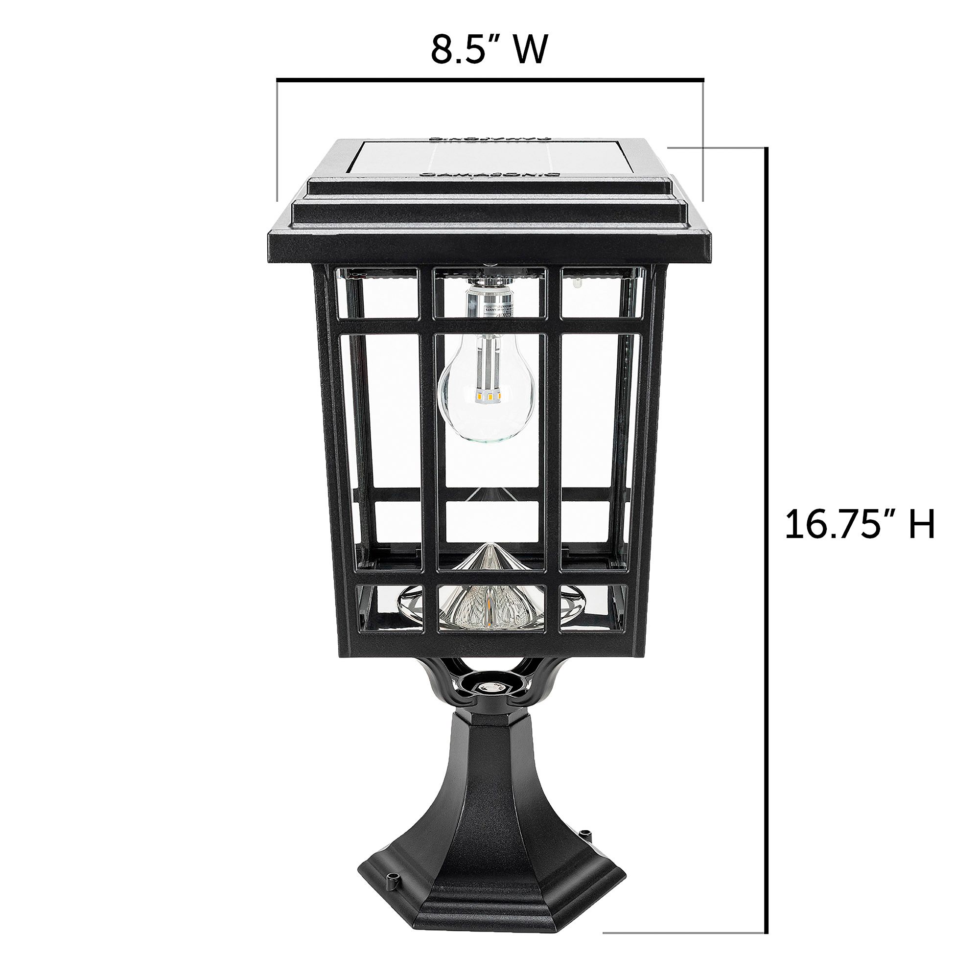 Grand Prairie Black Solar LED Dusk to Dawn Outdoor Light