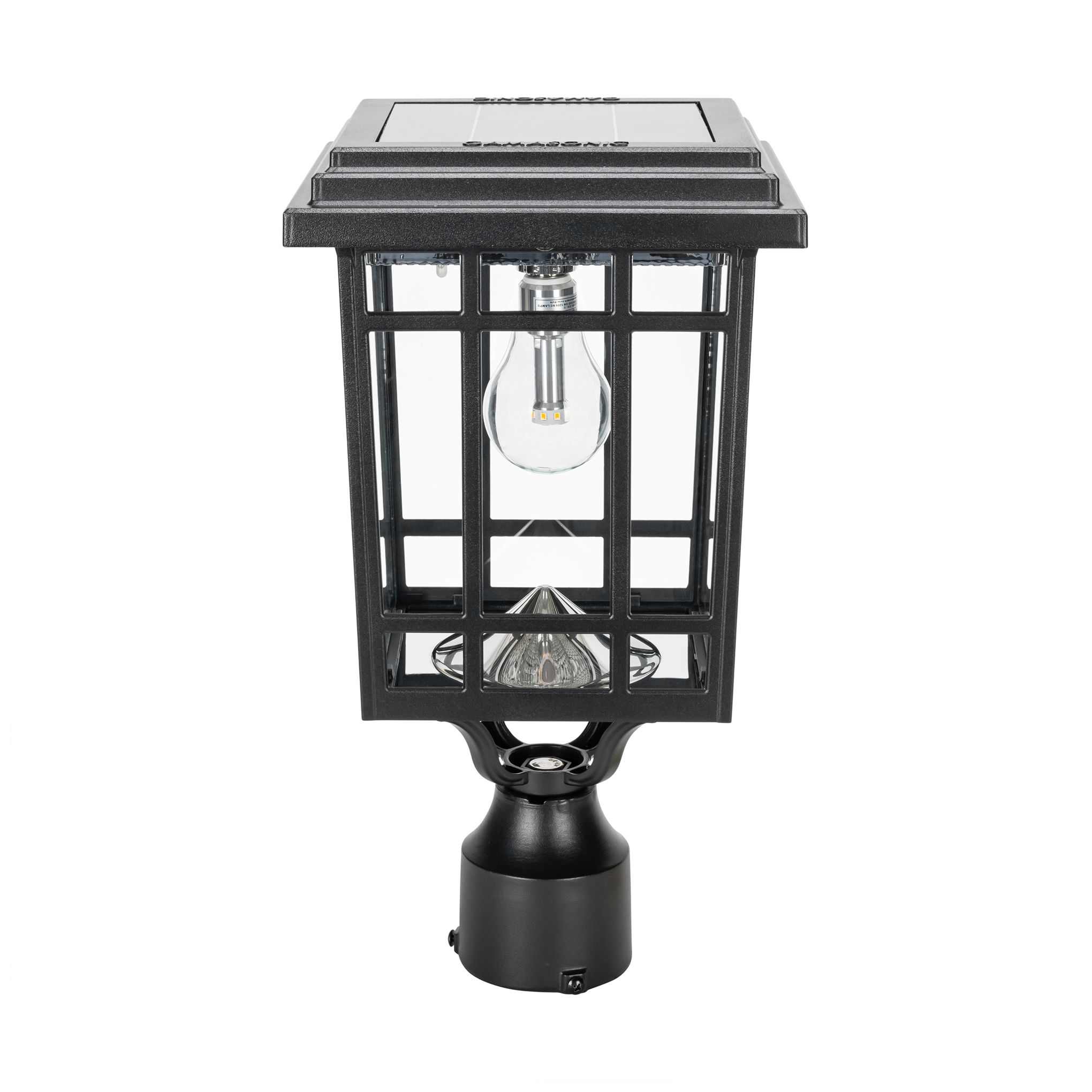 Grand Prairie Black Solar LED Dusk to Dawn Outdoor Light