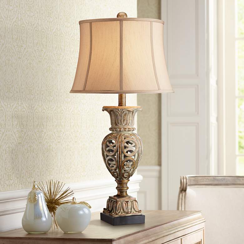 Image 1 Grand Rue Washed Gold Table Lamp