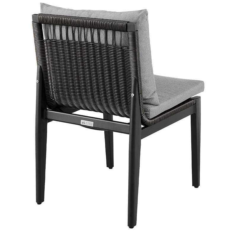 Image 2 Grand Set of 2 Outdoor Patio Dining Chairs in Aluminum with Grey Cushions more views
