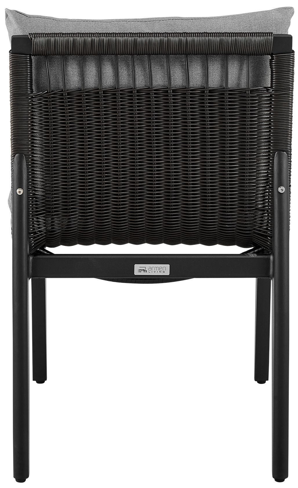 Image 7 Grand Set of 2 Outdoor Patio Dining Chairs in Aluminum with Grey Cushions more views