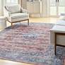 Grand Washables GRW01 5&#39;3"x7&#39;3" Rust Red Blue Area Rug