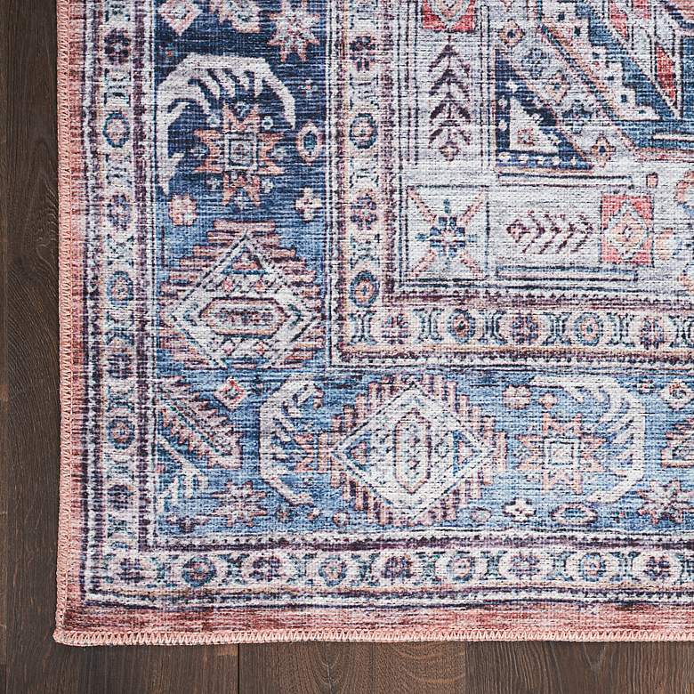 Image 3 Grand Washables GRW01 5&#39;3 inchx7&#39;3 inch Rust Red Blue Area Rug more views