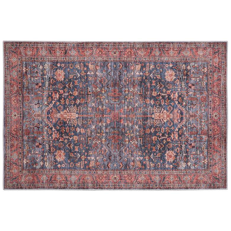 Image 2 Grand Washables GRW02 4'x6' Navy Brick Rectangular Area Rug
