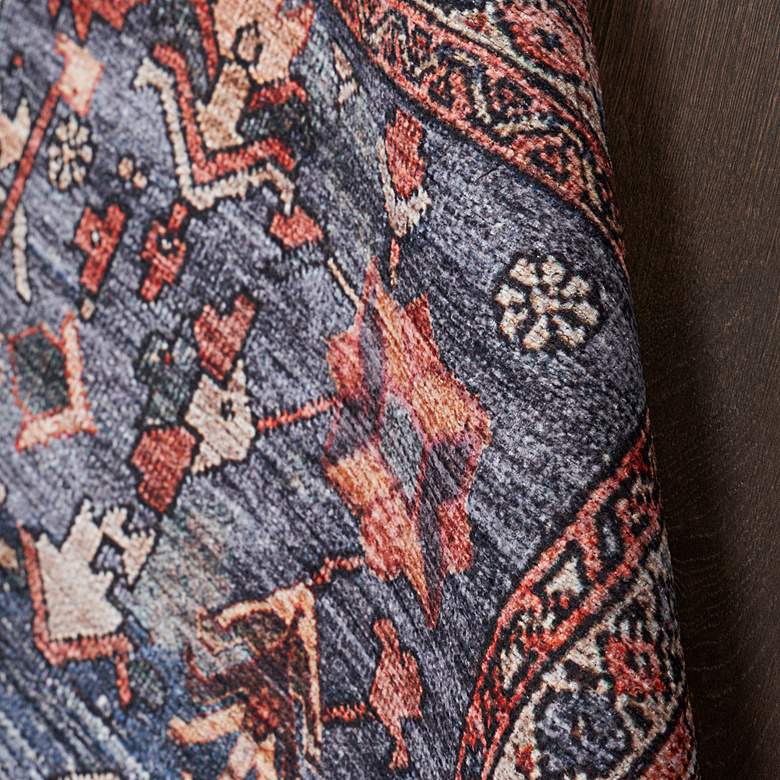 Image 6 Grand Washables GRW02 4'x6' Navy Brick Rectangular Area Rug more views