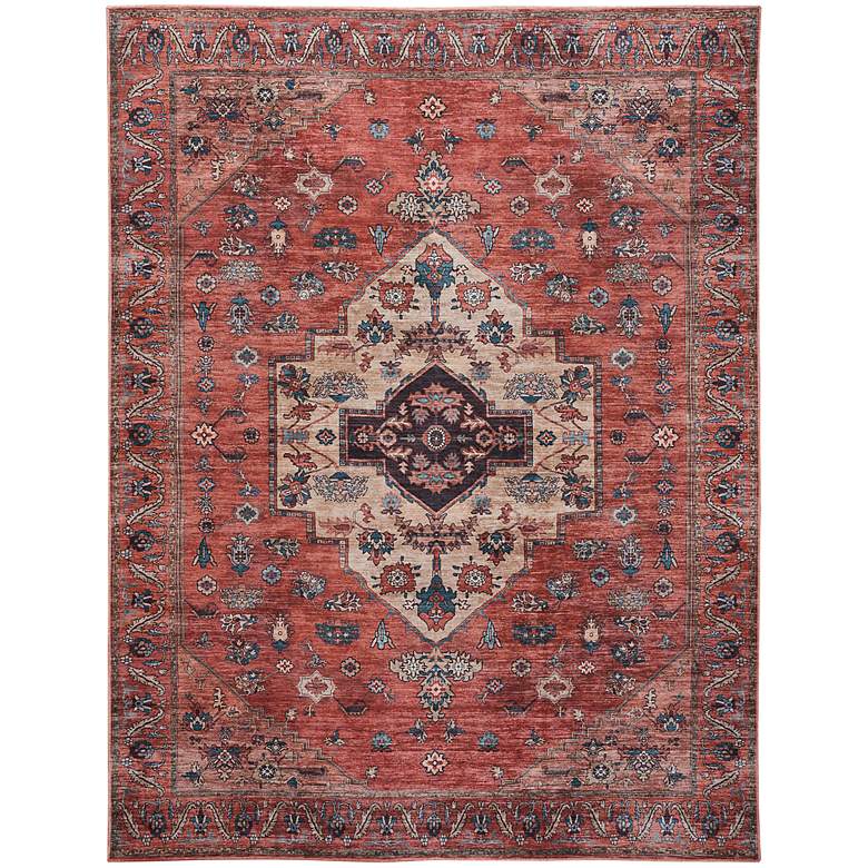 Image 2 Grand Washables GRW03 5'3"x7'3" Rust Red Area Rug