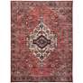 Grand Washables GRW03 5&#39;3"x7&#39;3" Rust Red Area Rug