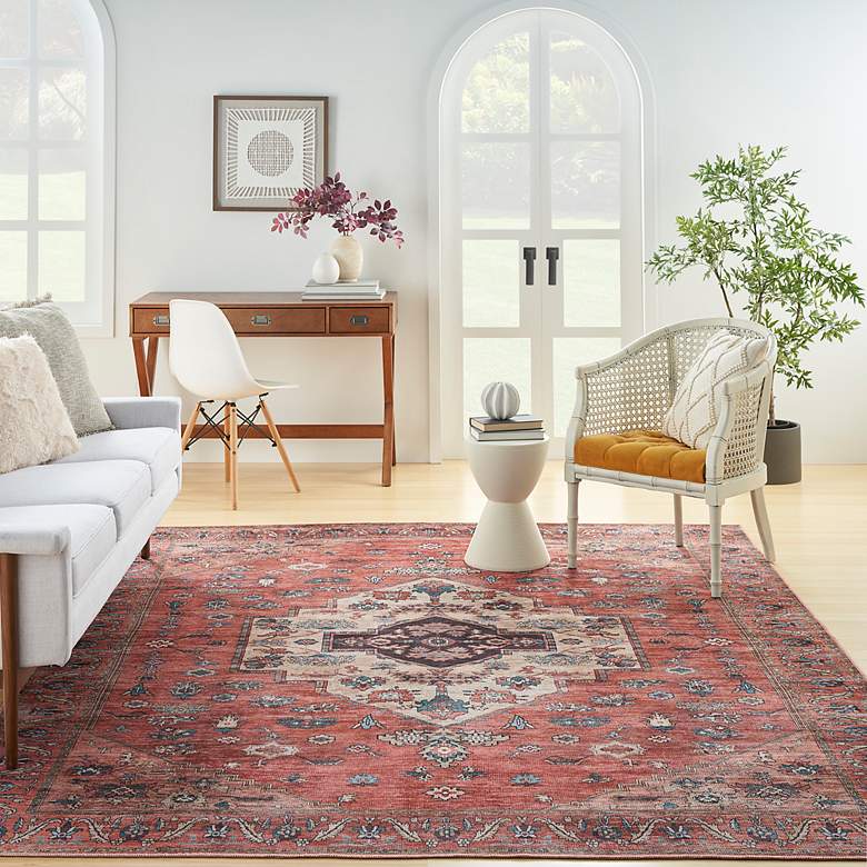 Image 1 Grand Washables GRW03 5&#39;3 inchx7&#39;3 inch Rust Red Area Rug