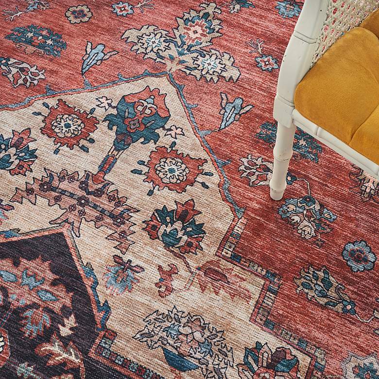 Image 5 Grand Washables GRW03 5'3"x7'3" Rust Red Area Rug more views