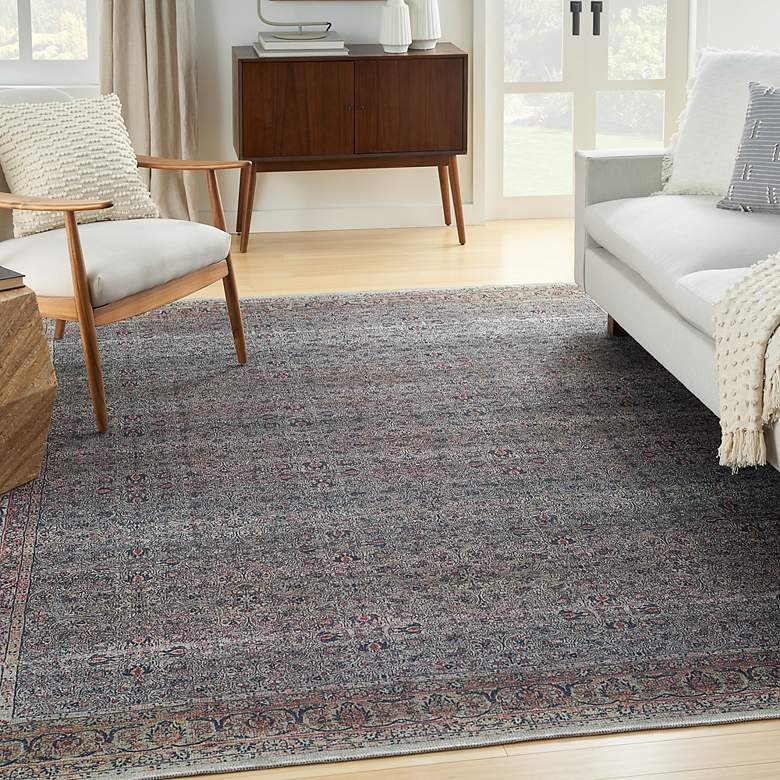 Image 1 Grand Washables GRW04 5'3"x7'3" Blue Emerald Area Rug