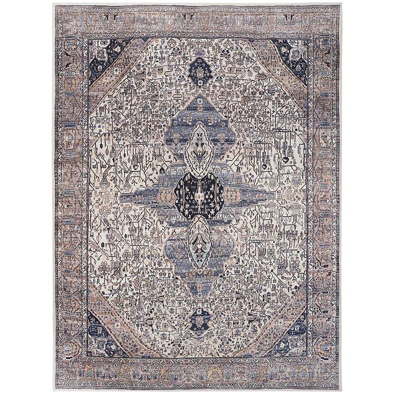 Image 2 Grand Washables GRW05 5'3"x7'3" Ivory Blue Area Rug