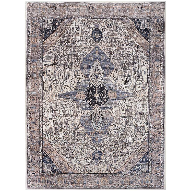 Image 2 Grand Washables GRW05 5&#39;3 inchx7&#39;3 inch Ivory Blue Area Rug