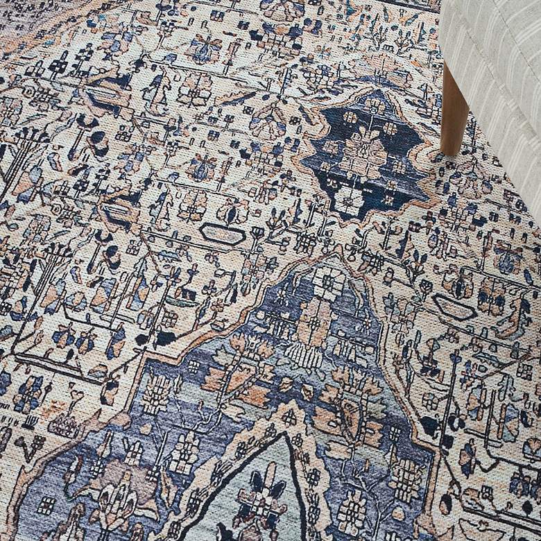 Image 5 Grand Washables GRW05 5'3"x7'3" Ivory Blue Area Rug more views