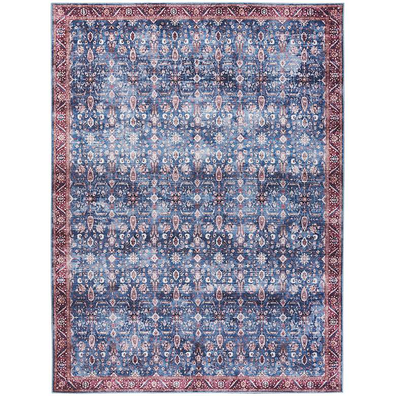 Image 2 Grand Washables GRW06 5'3"x7'3" Blue Burgundy Area Rug