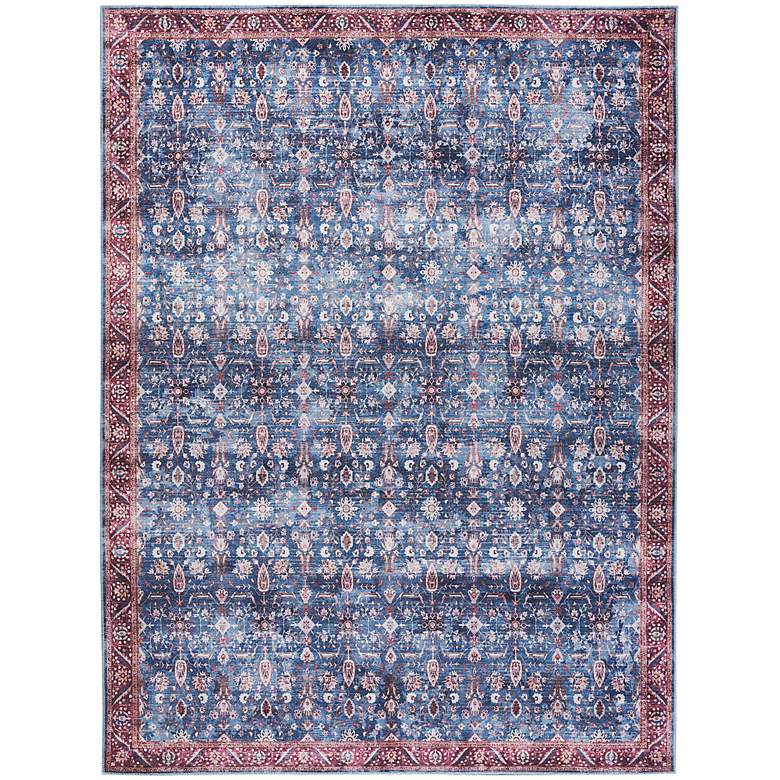 Image 2 Grand Washables GRW06 5&#39;3 inchx7&#39;3 inch Blue Burgundy Area Rug