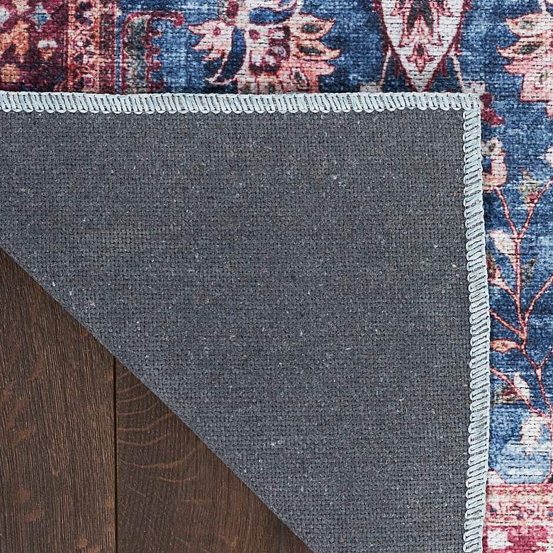 Image 4 Grand Washables GRW06 5'3"x7'3" Blue Burgundy Area Rug more views