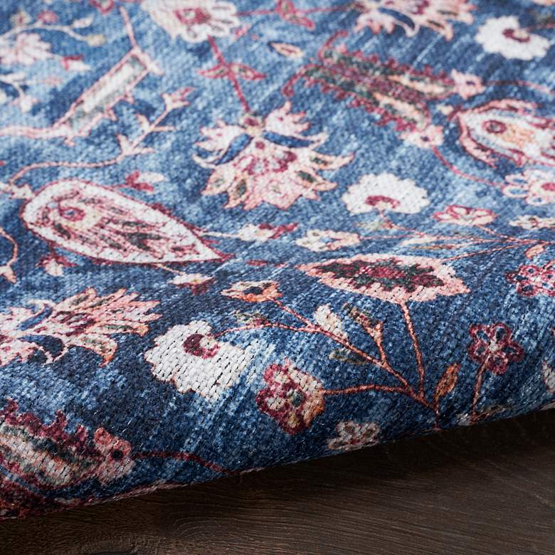Image 6 Grand Washables GRW06 5'3"x7'3" Blue Burgundy Area Rug more views