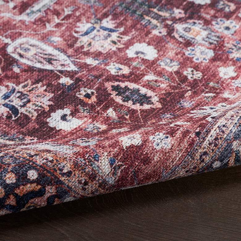 Image 6 Grand Washables GRW06 5'3"x7'3" Brick Red Blue Area Rug more views